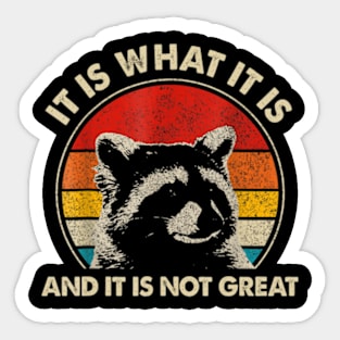 Vintage Racoon It Is What It Is And It Is Not Great Sticker